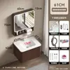 Madera de nogal aluminio de panal cerámica lavabo integrado mueble de baño combinación muebles de baño