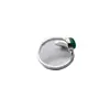 Nuevo Anillo de Pluma con Circonita Verde Estilo Coreano de Yuhong Moda Elegante Diseño Estilo Ins Moda de Nicho Versátil