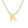 La joyería de moda europea y americana no se desvanece, venta al por mayor al contado, oro K real de 18 quilates, colgante de acero inoxidable, collar con 26 letras del alfabeto inglés