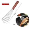 Cortador de pizza con mango de madera pala de cocina pala para freír utensilios de cocina de acero inoxidable pala para cocinar pizza pala para teppanyaki