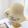 Nuevo Estilo 2025 Sombrero de Paja para Mujer con Corte de Alta Gama Transpirable Primavera y Verano Sombrero de Pescador Sombrero de Sol para Vacaciones en la Costa