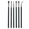 Venta Directa de Fábrica Transfronteriza de 6 Brochas Suaves para Sombras de Ojos, Brochas Negras Portátiles para Ojos y Cejas, Herramientas de Belleza Multifuncionales al por Mayor