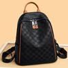 Mochila de Cuero Suave con Relieve de Tablero de Ajedrez de Moda para Mujer, Nueva Mochila Escolar de Gran Capacidad, Mochila de Viaje Casual Versátil