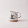 *Nuevo modelo 0343* 8.5*9.5cm 450ml *Edición limitada de Navidad* Taza cónica de cerámica con serigrafía taza de café