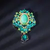 Broche de cristal de lujo europeo y americano para mujer, flor de mano, decoración de boda, ramillete, accesorios para traje, alfiler, joyería