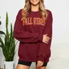 Nuevo Modelo 2025 Sitio Independiente de Comercio Exterior Tops para Mujer Transfronterizos Europeos y Americanos con Estampado de Letras, Cuello Redondo, Manga Larga, Tops Sueltos Casuales