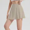 Falda Corta Deportiva Fresca de Corte A Antiexposición Falda de Bádminton Tenis Levantacola Pantalones de Fitness Falda de Yoga Falsa de Dos Piezas para Mujer
