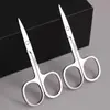 Tijeras para recortar cejas, recortador de vello de nariz y cejas, de acero inoxidable, para belleza, maquillaje de pestañas, pequeñas tijeras, artefacto especial para recortar cejas.