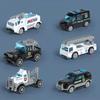 Juego de mini coche de aleación para niños, camión de bomberos deslizante, coche de policía, coche de simulación de ingeniería, juguete para niño