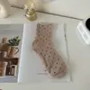 Calcetines de lunares rizados calcetines de tubo medio para niños ins de moda finos primavera y otoño calcetines de felpa jk japoneses calcetines de tubo medio para estudiantes primavera y verano