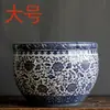Cerâmica de Jingdezhen azul e flor de cerâmica lavador de pena de diâmetro grande pode ser usado como lavador de pena ornamentos multifuncionais clássicos