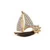 Broche de Aleación de Moda Transfronterizo Más Vendido con un Toque de Lujo, Estilo de Nicho para Mujeres, Venta al por Mayor para Abrigos y Trajes, Broche de Velero Versátil de Alta Gama
