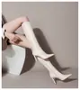 Botas longas femininas de salto alto fino, nova coleção outono e inverno 2026, botas de montaria versáteis e elegantes de bico fino