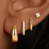 Brincos Grandes de Gota em Cobre Banhado a Ouro Estilo Europeu e Americano Conjunto de Brincos Levemente Luxuoso de Alta Qualidade Exclusivo Transfronteiriço Conserva a Cor Ecológico