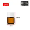 Mini Botella de Vidrio de 1ml Botella Pequeña de Vidrio Color Té de 2ml Botella Dosificadora de Líquido Medicinal Transparente Botella Selladora de Líquido Vacía