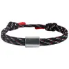 Pulsera Deportiva de Acero Inoxidable Tallado Estilo Europeo y Americano para Hombres, Fitness, Natación, Pulsera Trenzada de Cuerda de Paracaídas, Pulsera Sencilla, Venta al por Mayor