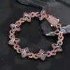 Pulsera Infinito Trébol Hip-Hop Rap Zirconia 5A Joyería Colorida Collar Pulsera Trébol Transfronterizo