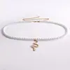 Joia Europeia e Americana Transfronteiriça Moda Pérola de Imitação Pingente de Cobra de Camada Única Corrente de Cintura Feminina Personalizada Punk Versátil Corrente de Cintura Corporal