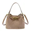 Bolsa de mão retrô para mulheres, nova coleção outono/inverno 2026, bolsa de balde coreana moderna e fashion, com um design sofisticado e versátil, perfeita como bolsa transversal