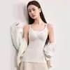 Chaleco de lactancia para maternidad con protectores de pecho, tejido térmico sin costuras, hebilla en el hombro, alta elasticidad, corte ajustado, capa base posparto