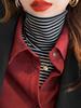 Camiseta Base de Cuello Alto de Derong para Mujer 2024 Otoño e Invierno Nuevo Estilo Estilo Europeo Ajustada Cálida Rayada