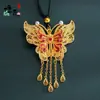 En Vivo Popular Alta Retención de Color Arena Antigua Dorada Borla Colgante Mariposa Colgante Mariposa Esmaltada Accesorios para Manualidades Al Por Mayor