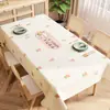 Mantel de PVC Impermeable y a Prueba de Aceite Estilo Dopamina Crema Tapete de Mesa Rectangular Lujo Ligero Mantel de Mesa de Gama Alta Tapete de Mesa