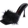 Sandalias de Tacón Alto de Pelo a la Moda Estilo Hada para Mujer Verano 2026 Nuevo Estilo Tacón Fino Punta Abierta Para Exteriores Elegantes Sandalias sin Cierre