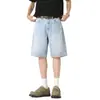 Nuevos Shorts de Mezclilla Casual de Verano para Hombres Jóvenes, Sencillos y Modernos, Pantalones Rectos Holgados Clásicos Versátiles de Cinco Puntos de Longitud Media