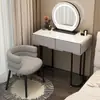 Tocador para apartamentos pequeños, dormitorio estrecho y compacto, estilo minimalista moderno, lujo ligero, gama alta, con escritorio de losa de roca y tocador integrado