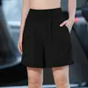 Shorts deportivos casuales de cintura alta con bolsillo trasero para mujer, shorts de yoga holgados de verano, pantalones de entrenamiento estilo americano para maratón