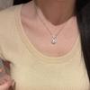 Collar de Plata S925 con Perla Natural de Agua Dulce Ojo de Caballo Flor para Mujer Lujo Ligero Nicho Sentido de Alta Gama Cadena de Clavícula Explosiva TikTok