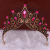Corona de novia con borde cruzado, popular, estilo barroco vintage, para dama de honor, vestido de noche, tiara, aro para el pelo, corona con diamantes de imitación, accesorios para el cabello al por mayor