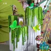 Decoraciones colgantes para rincón natural de jardín de infancia, decoración de fondo para área de tejido con hilo en tonos verdes, arreglo de escena para creación de ambiente temático de primavera