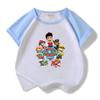 Wang Wang equipe infantil manga curta terno infantil verão estilo ocidental novo pequeno e médio porte crianças shorts casual moda duas peças na moda