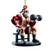 Decorações Acrílicas Planas Transfronteiriças de Carro e Cavalo Decoração de Feriado Enfeites Pendentes Árvore de Natal 2D Papai Noel Decorações Pendentes
