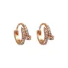 Aretes de tachuela de oro rosa de nicho de lujo ligero transfronterizos, exquisitos, modernos, versátiles, personalizados, adecuados para ir al trabajo, aretes simples y sofisticados