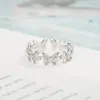 Anillo de Mariposa Múltiple con Diamantes Completos, Moderno y Único, Súper de Ensueño, Diseño de Nicho de Celebridad de Internet, Anillo Abierto Elegante de Lujo Ligero para Mujeres