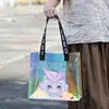 Bolso de Mano Láser de PVC Personalizado Ins Estilo Avanzado Color Mágico Bolsa de Gelatina Plástico Bolso de Regalo Colorido Personalizable