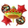 Globo de Fiesta de Carnaval Mexicano Transfronterizo Cactus Sombrero Alpaca Set de Papel de Aluminio Globo de Cumpleaños de Dibujos Animados
