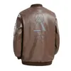 Chaqueta de cuero vintage para hombre, estilo bomber de primavera, talla grande, chaqueta de cuero de entrenador, chaqueta de motocicleta americana de otoño e invierno