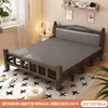 Cama plegable cama individual adulto simple 1.2 metros hogar cama pequeña 1.5 metros doble cama engrosada dormitorio tablero duro cama de arte en hierro