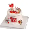 520 Decoración de pastel para el Día de San Valentín línea de amor perro corazón vela pareja confesión decoración de mesa de postres