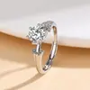 Anillo de boda de diamante de 1 quilate estilo punk europeo y americano Yuhong lujo ligero seis garras color D anillo de compromiso de pareja venta directa de fábrica