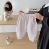 Pantalones delgados de primavera y verano a prueba de mosquitos para niñas, pantalones harem holgados y cómodos para niños, pantalones jogger a la moda con estampado a cuadros y rayas para bebé