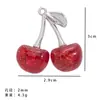 Pingente Acrílico Cereja Vermelha Artificial Estéreo DIY Acessórios Chaveiro Cereja Colorido Acessórios Pingente Cereja