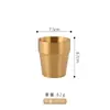 Copo de água dourado de dupla camada de aço inoxidável 304 estilo coreano, copo de cerveja para churrasco, copo de chá, copo de bebida, copo de catering