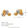 Temperamento Europeo y Americano Diseño de Nicho Pendientes de Oro Acero Inoxidable Chapado en Oro de 18K Doble Color Boca Pendientes de Árbol de Navidad para Mujer