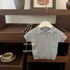 Traje estilo Academia para niñas Verano 2025 Camisa Polo de Punto de Manga Corta Estilo Occidental para Niñas Faldas Cortas Plisadas Vestido de Verano