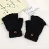 Luvas de Pelúcia Quentes e Fofas de Inverno para Mulheres para Prevenir o Frio e Luvas de Tricô Espessas Estilo Coreano para Ciclismo com Tela Sensível ao Toque